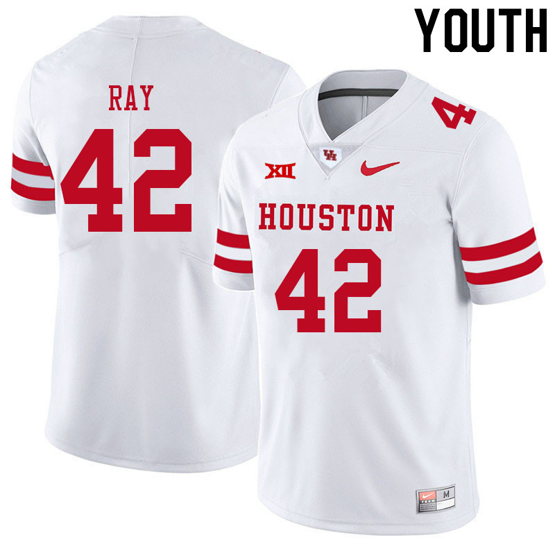 Youth #42 Jackson Ray Houston Cougars College Big 12 Conference Football Jerseys Sale-White